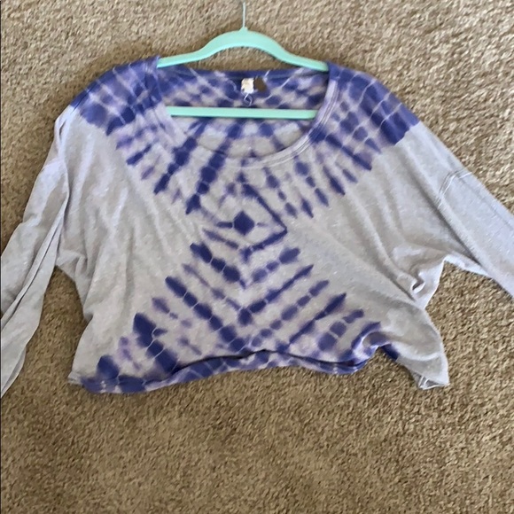 Free people cropped tye-dye longsleeve - Picture 1 of 3